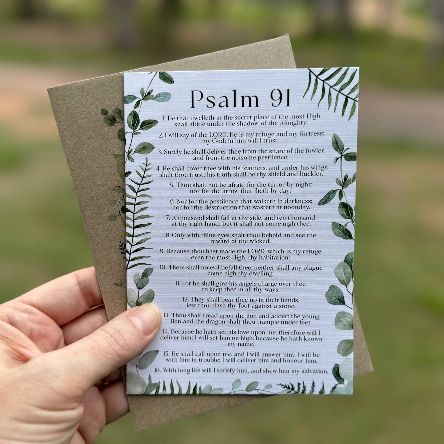 Psalm 91 Christian Card - Neutral