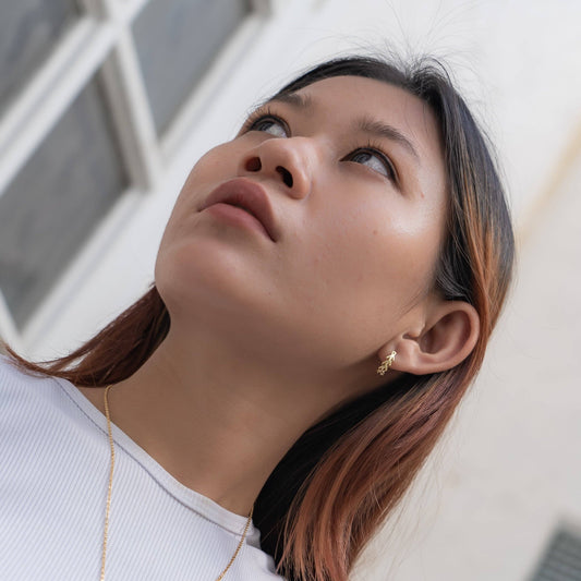 Mustard Seed Hoop Earrings: Gold