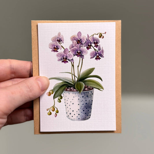 Mini greeting Cards - Flower pots x 4