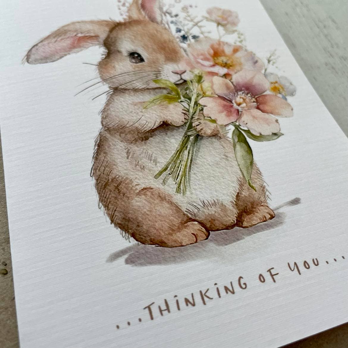 Floral Bunny card - Thinking of you