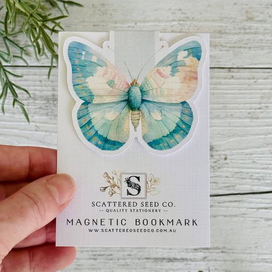 Pastel Butterfly Magnetic Bookmark - Teal