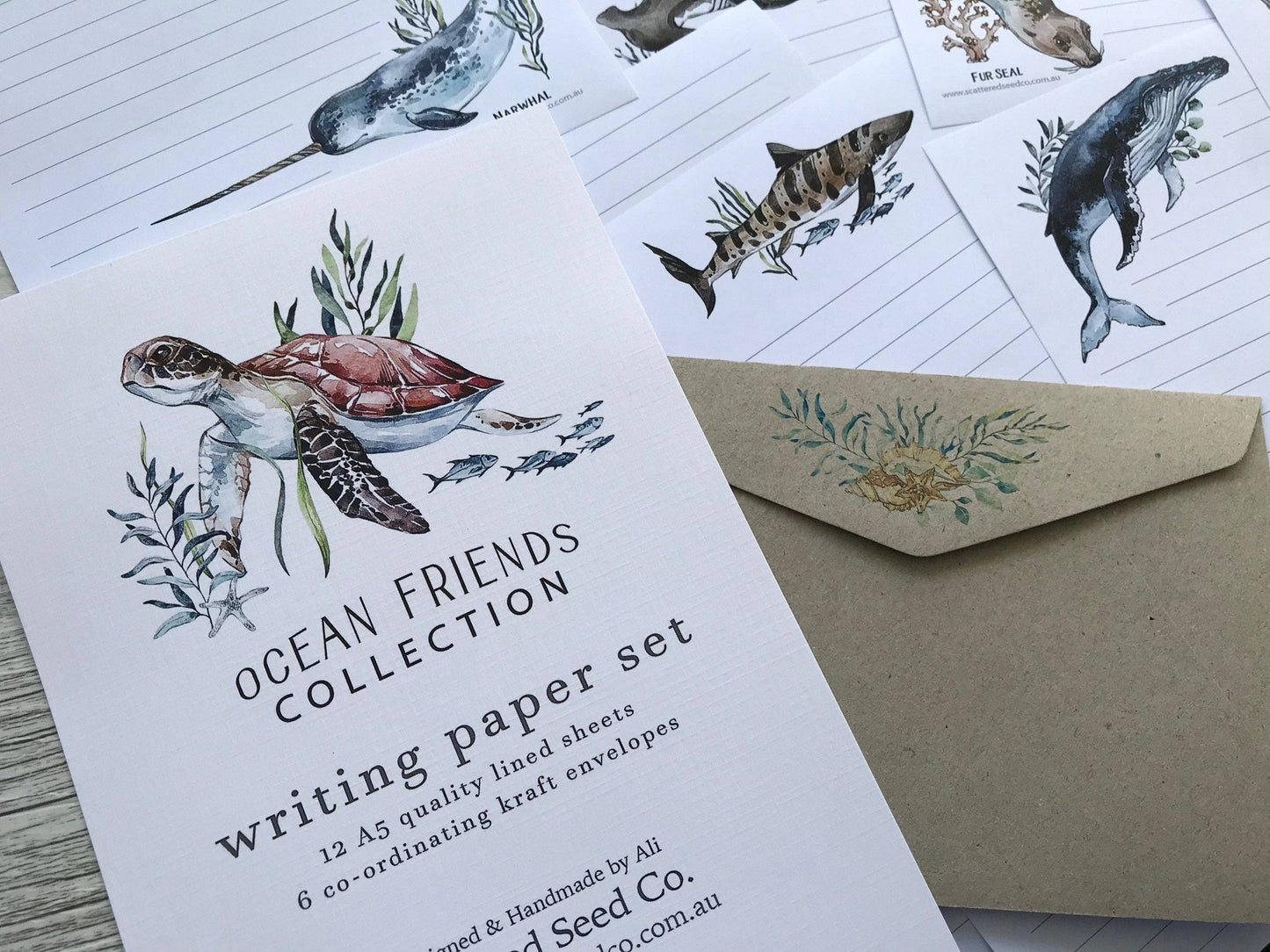 OCEAN FRIENDS Letter Writing Paper Set- FOR KIDS