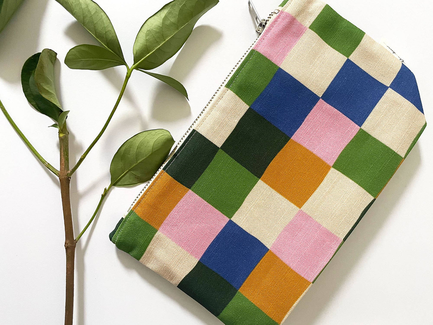 Handmade Make-up, Travel, Clutch Zip Purse - Picnic (Dark)