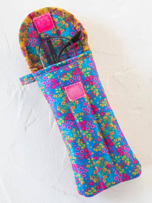 Puffy Glasses Case Neon Floral