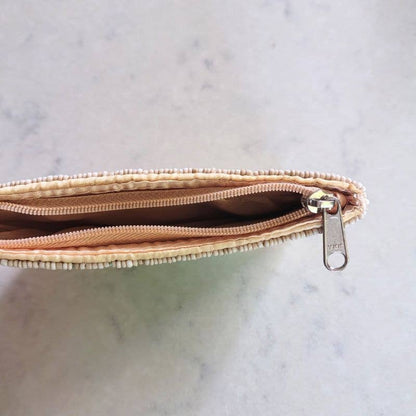 Monstera Leaf Beaded Coin Purse