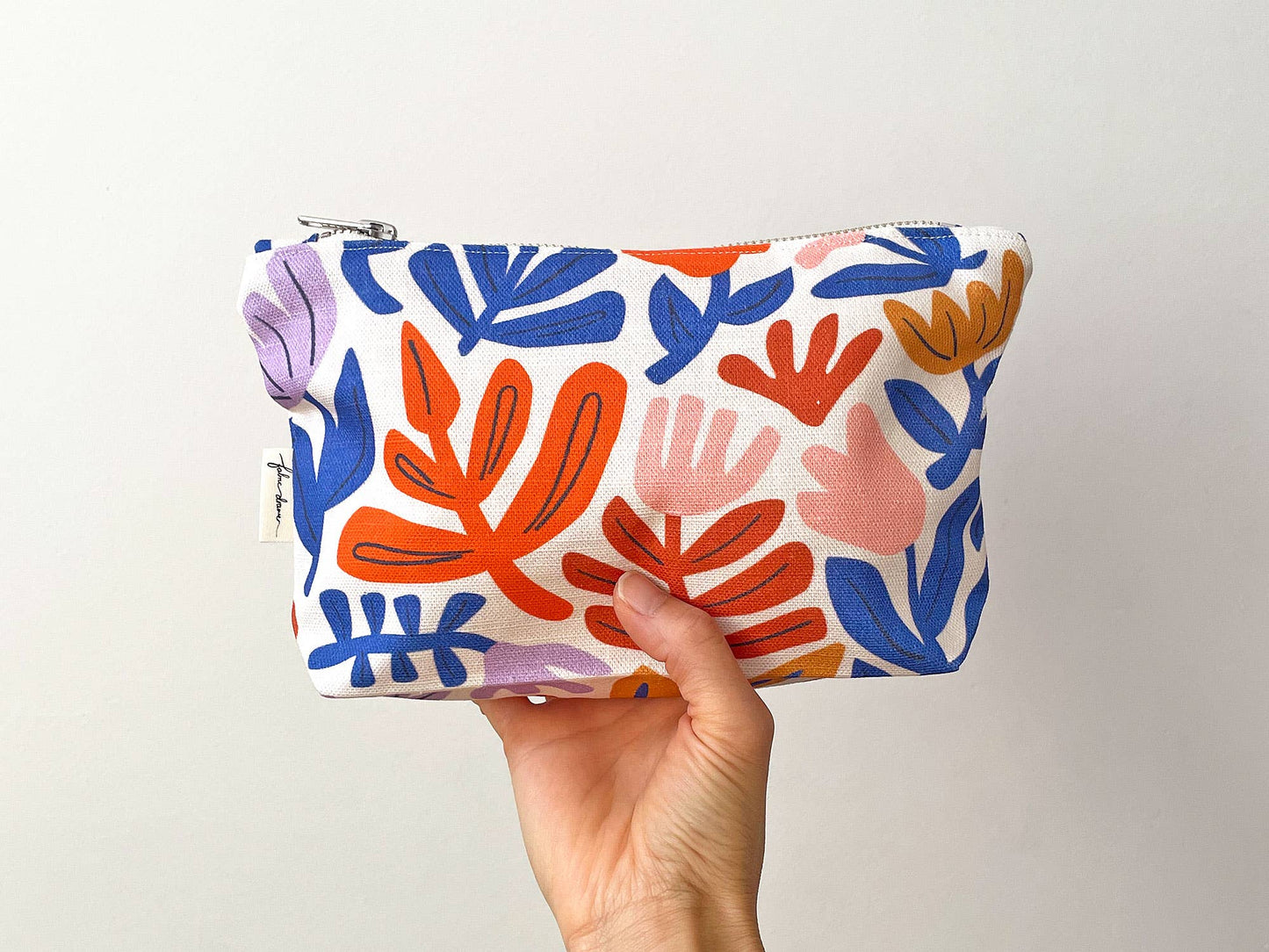 Handmade Make-up, Travel, Clutch Zip Purse - Petals (Light)