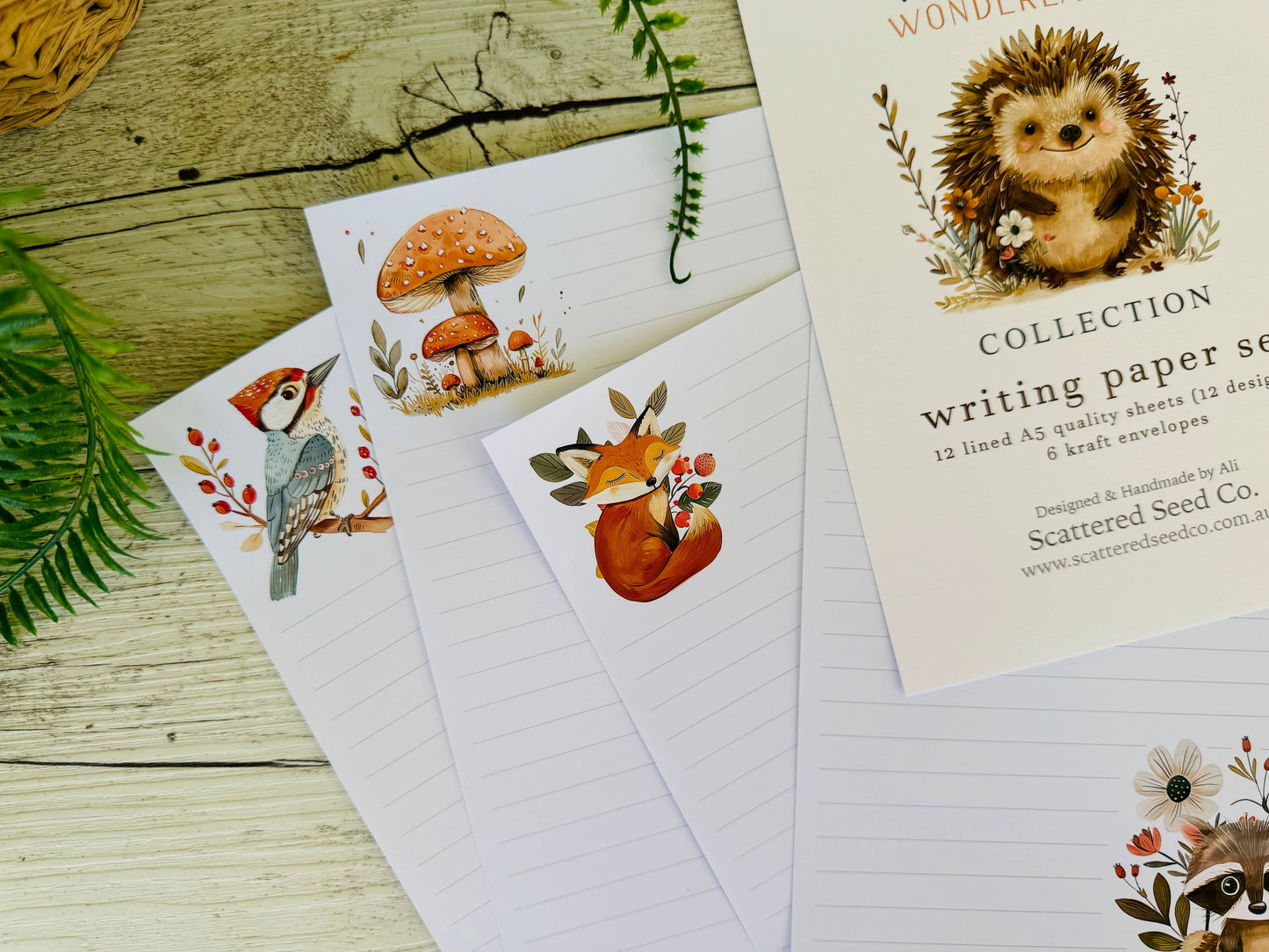 WOODLANDS Wonderland Letter Writing Paper Set for kids: Lined