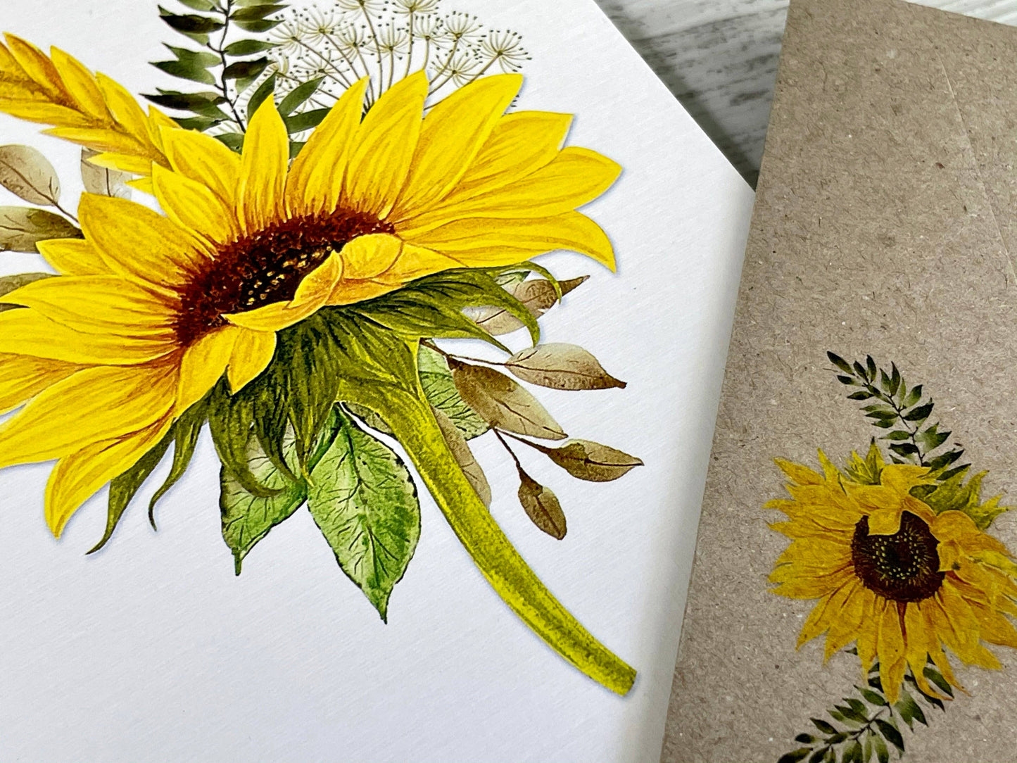 SUNFLOWERS cards set of 4: Mini set
