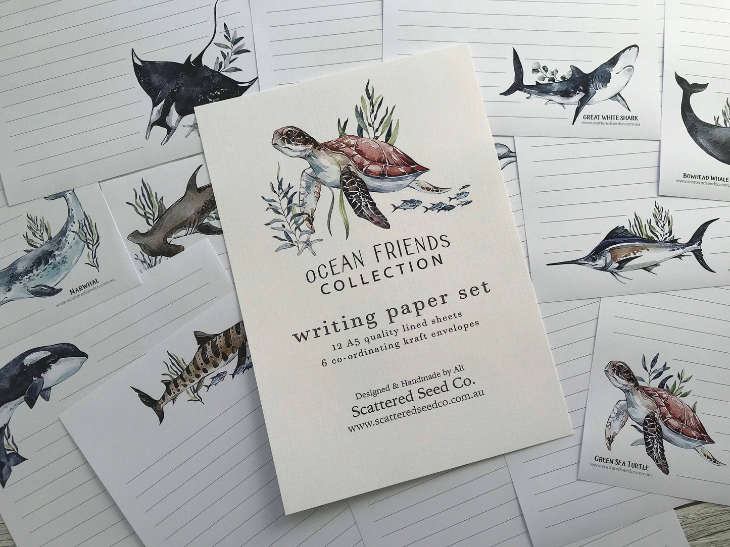 OCEAN FRIENDS Letter Writing Paper Set- FOR KIDS