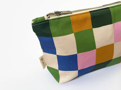 Handmade Make-up, Travel, Clutch Zip Purse - Picnic (Dark)