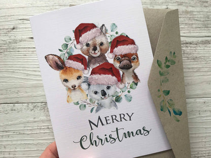 AUSTRALIAN ANIMALS CHRISTMAS Card: Regular