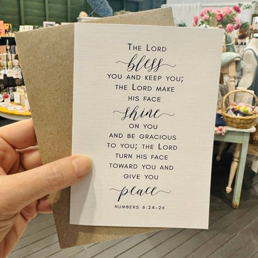 The Lord Bless you & keep you Scripture greeting card - Numbers 6:24-26
