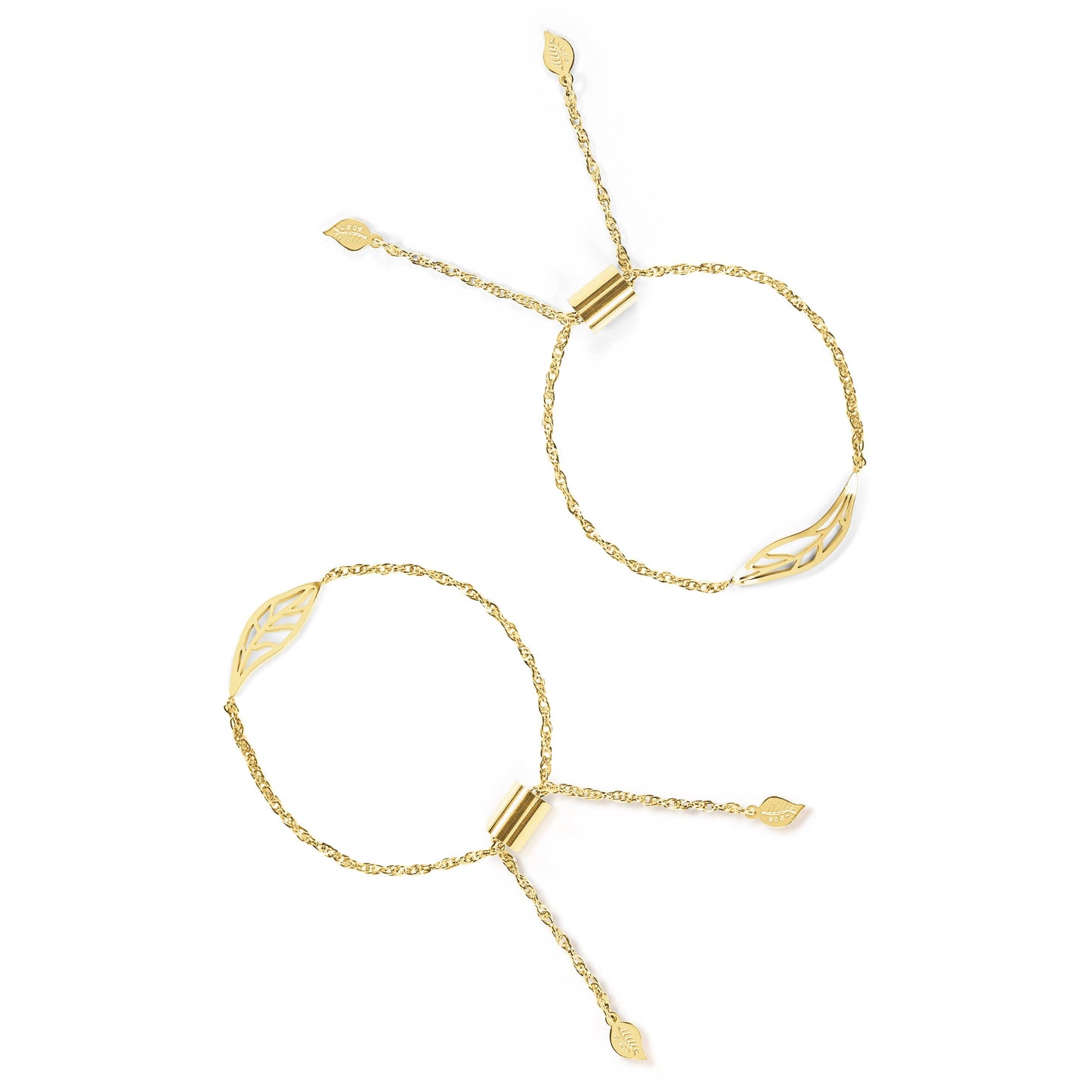 Embracing Peace Bracelet Set: Gold (set of two)