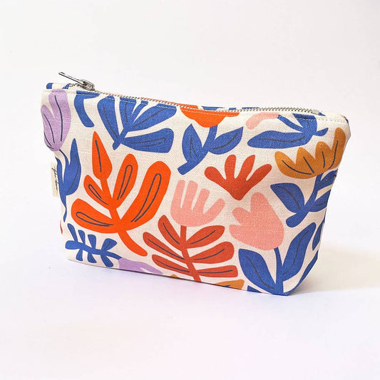 Handmade Make-up, Travel, Clutch Zip Purse - Petals (Light)