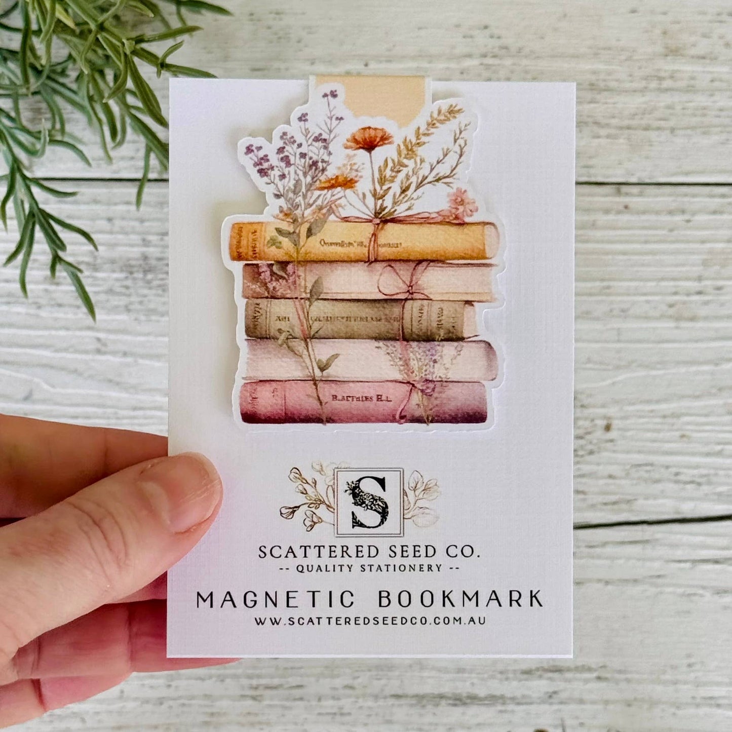 Magnetic Bookmark: Spring Floral Books