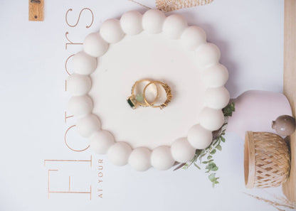 Trinket Dish: Cream White / Round