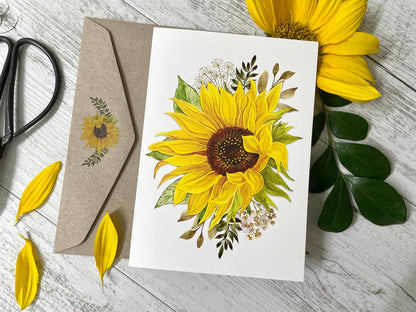SUNFLOWERS cards set of 4: Mini set