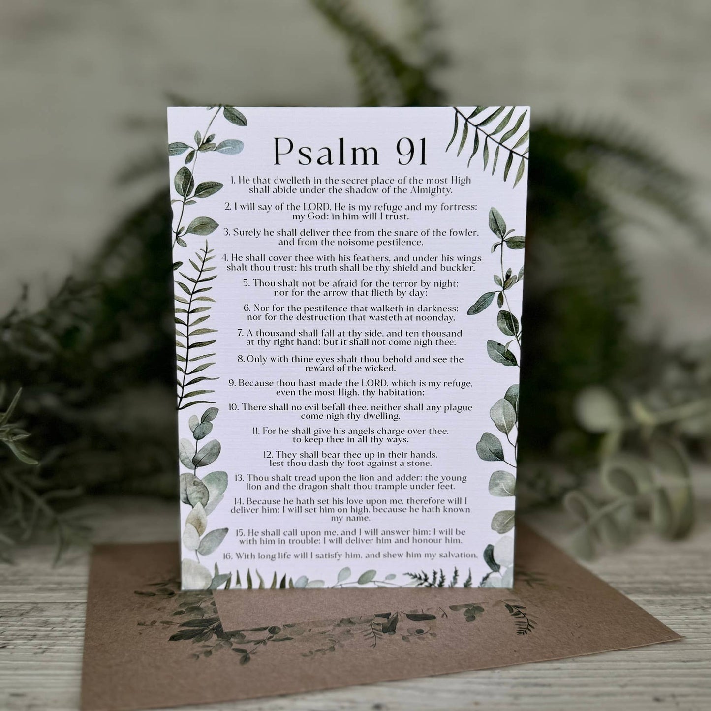 Psalm 91 Christian Card - Neutral