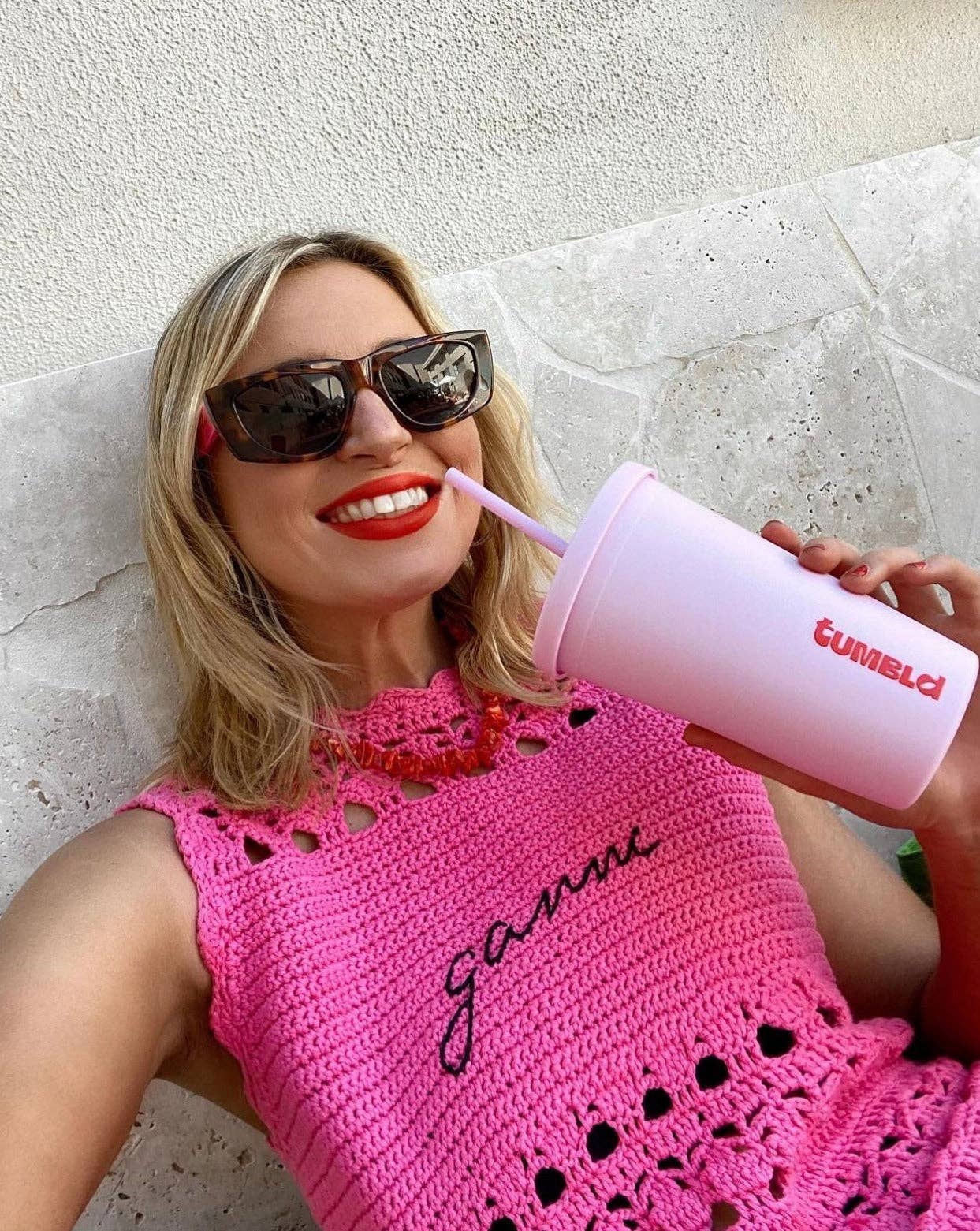 Daily Hydration Insulated Tumbler / Coffee Cup - Watermelon