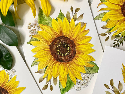 SUNFLOWERS cards set of 4: Mini set