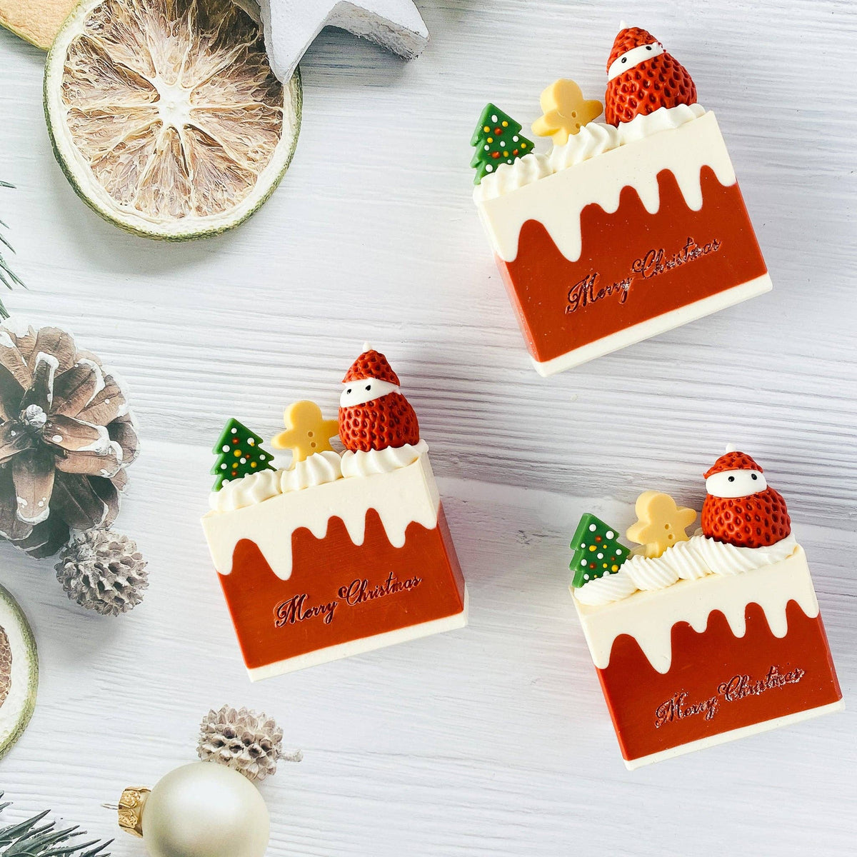 Handmade Artisan Christmas Soap | Christmas Fantasia | Champagne & Strawberry Scent