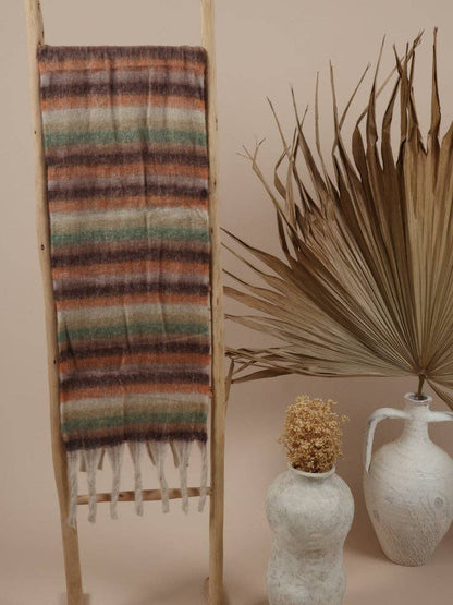 Fluffy Oversized Scarf - Alaska - Striped Candy