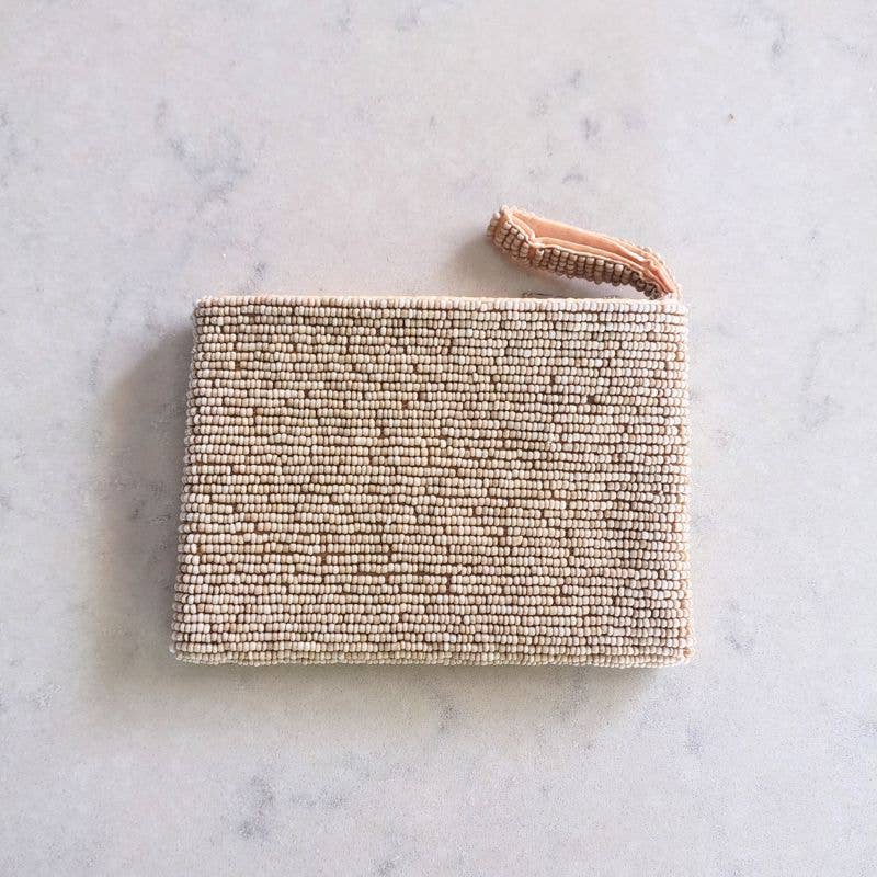 Monstera Leaf Beaded Coin Purse