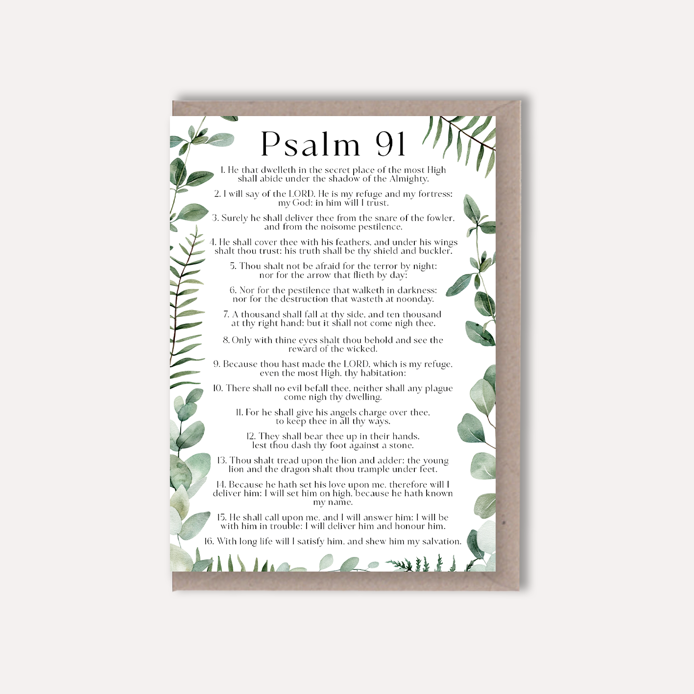 Psalm 91 Christian Card - Neutral