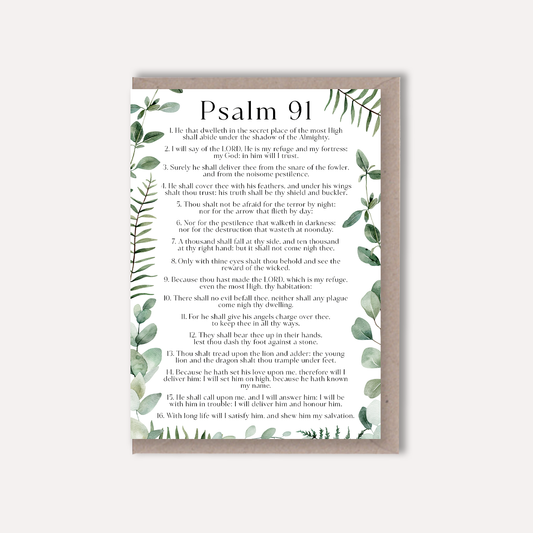 Psalm 91 Christian Card - Neutral