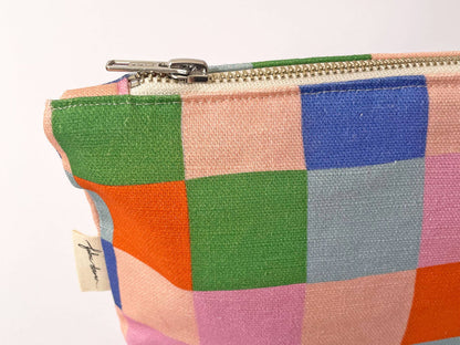 Handmade Make-up, Travel, Clutch Zip Purse - Picnic