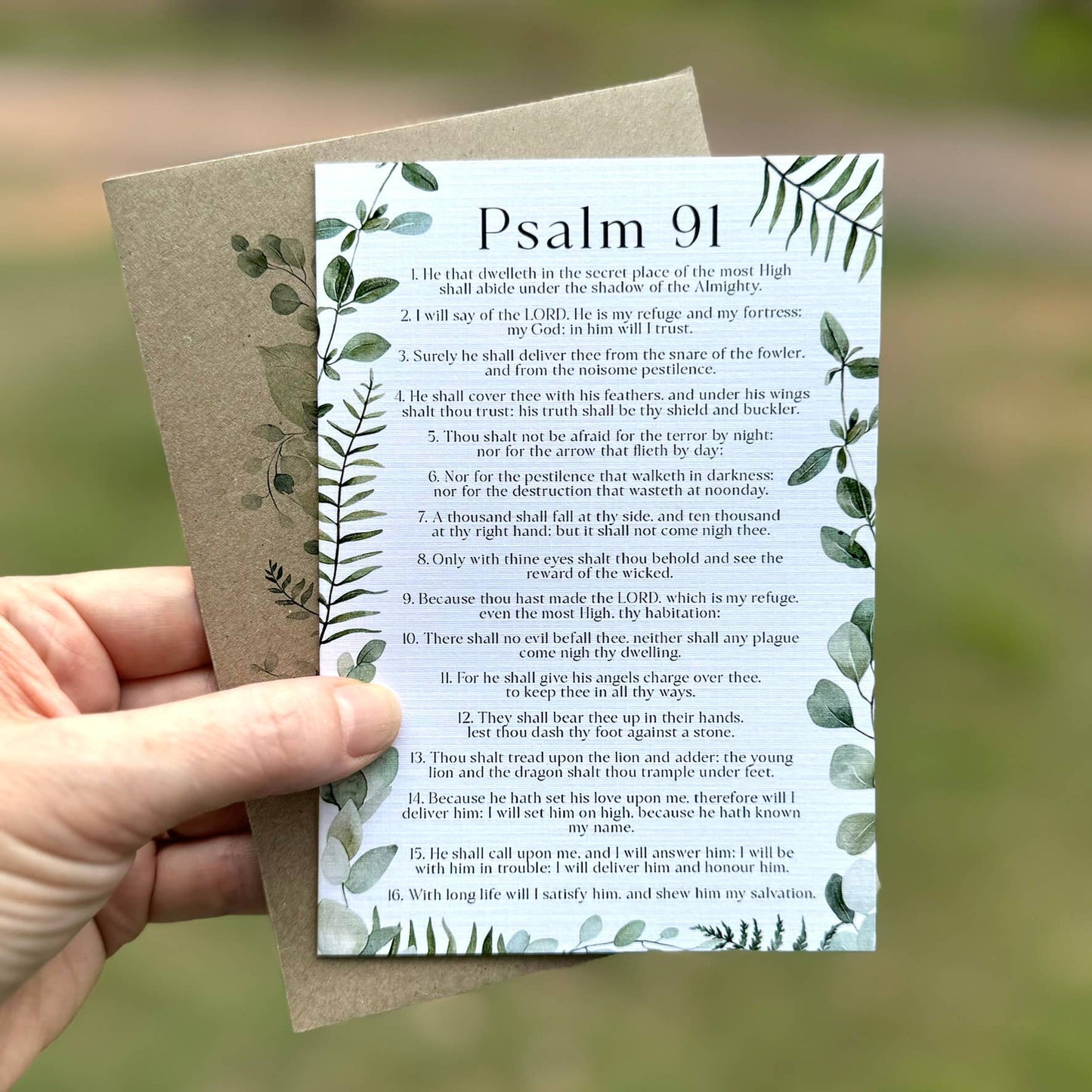 Psalm 91 Christian Card - Neutral