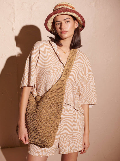 Alana Striped Straw Bucket Hat