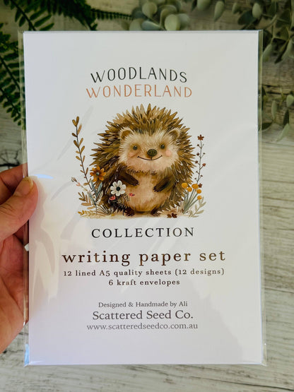 WOODLANDS Wonderland Letter Writing Paper Set for kids: Lined