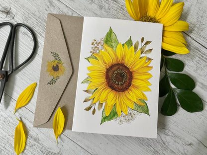SUNFLOWERS cards set of 4: Mini set