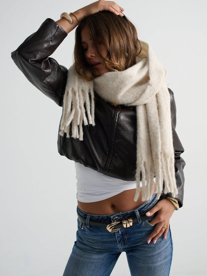 Oatmeal Betty Fluffy Scarf