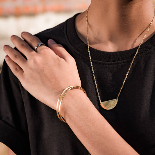 Faith Like a Mustard Seed Cuff Bracelet: Gold / 6 inch