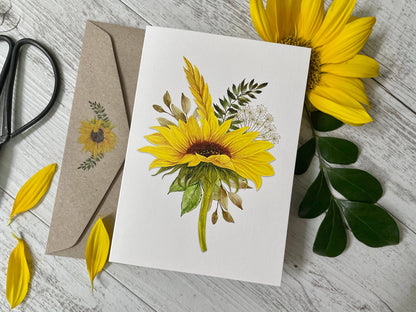 SUNFLOWERS cards set of 4: Mini set