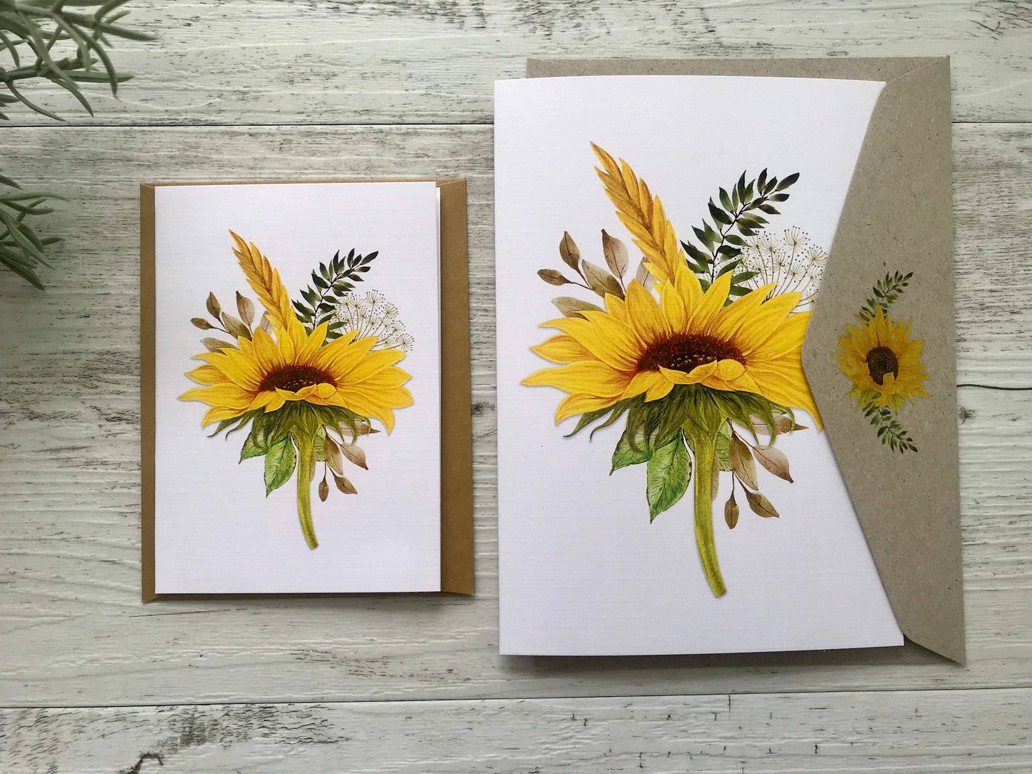SUNFLOWERS cards set of 4: Mini set