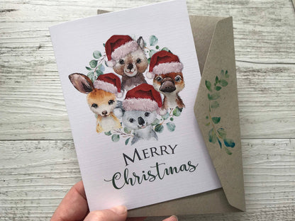 AUSTRALIAN ANIMALS CHRISTMAS Card: Regular