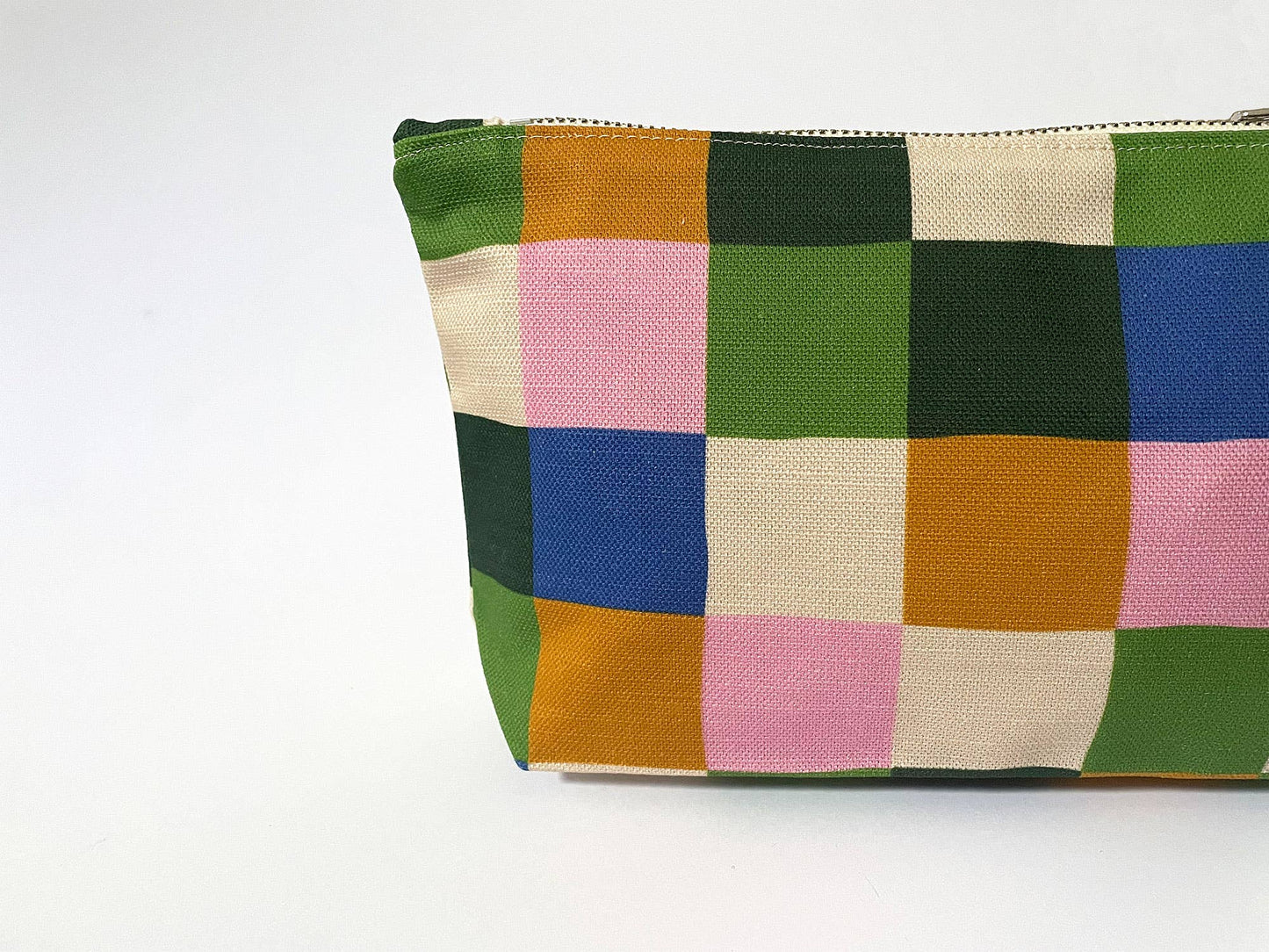 Handmade Make-up, Travel, Clutch Zip Purse - Picnic (Dark)