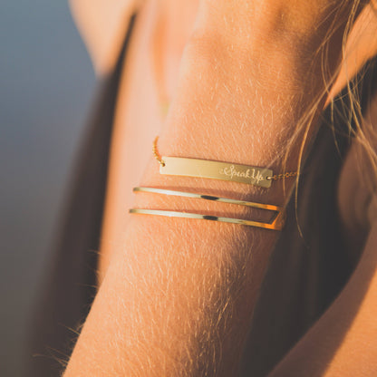 Faith Like a Mustard Seed Cuff Bracelet: Gold / 6 inch