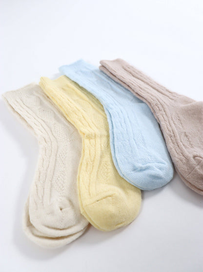 Fisherman Wool Crew Socks in Camel