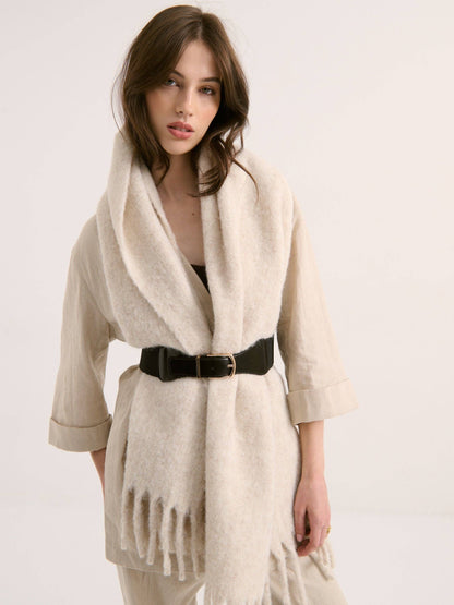 Oatmeal Betty Fluffy Scarf