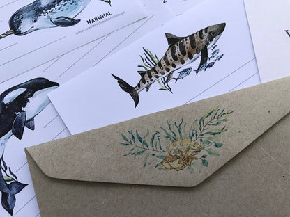 OCEAN FRIENDS Letter Writing Paper Set- FOR KIDS