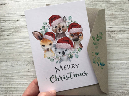 AUSTRALIAN ANIMALS CHRISTMAS Card: Regular