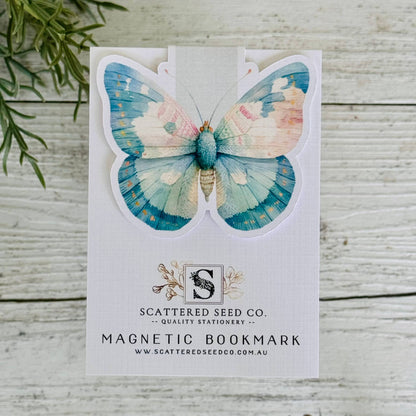 Pastel Butterfly Magnetic Bookmark - Teal