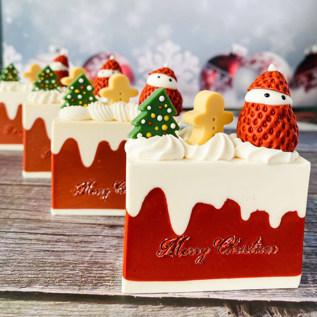 Handmade Artisan Christmas Soap | Christmas Fantasia | Champagne & Strawberry Scent