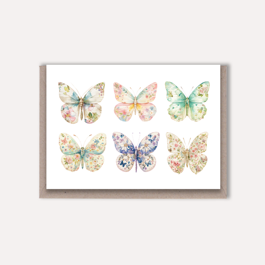 PASTEL BUTTERFLY Greeting Card - Kaleidescope