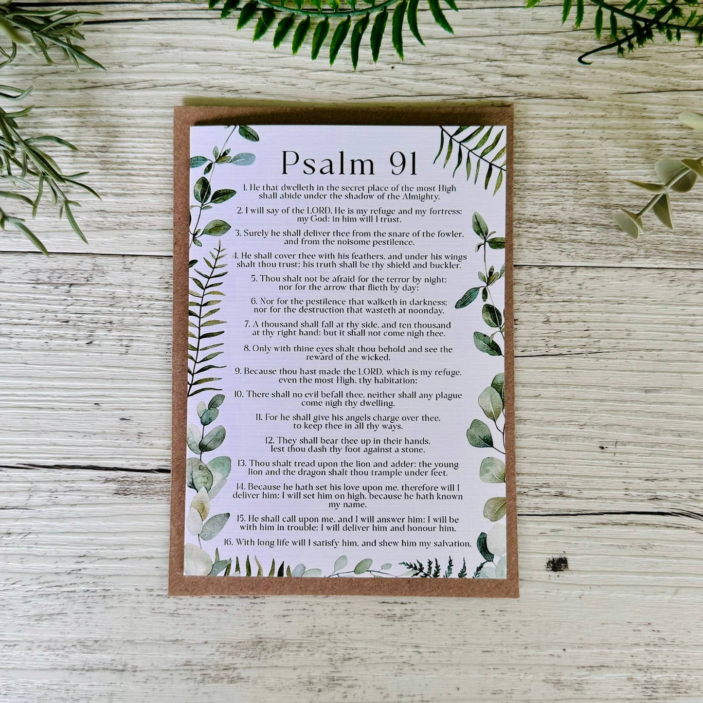 Psalm 91 Christian Card - Neutral