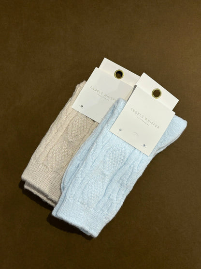 Fisherman Wool Crew Socks in Camel